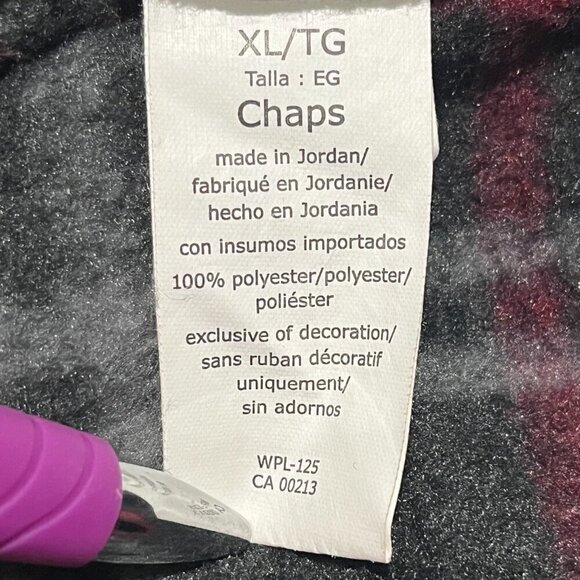 Vintage CHAPS Plaid Fleece 1/4 Snap Drawstring Bottom Pullover Shacket Pockets - Picture 11 of 13